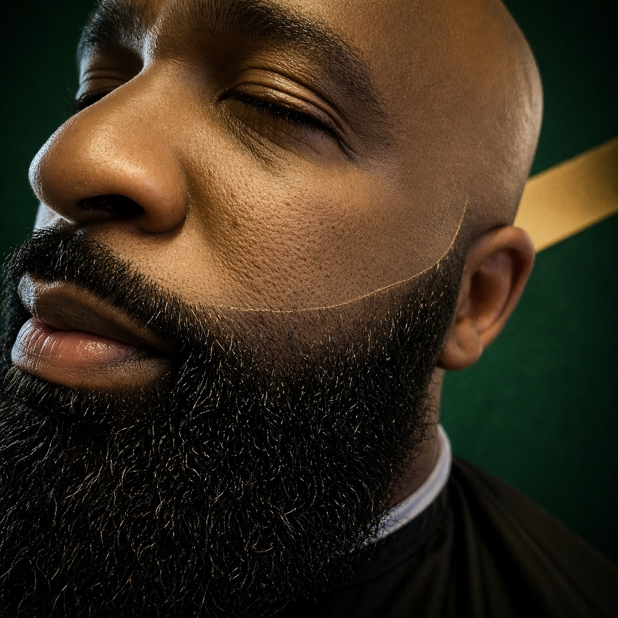 Detailed finished beard grooming